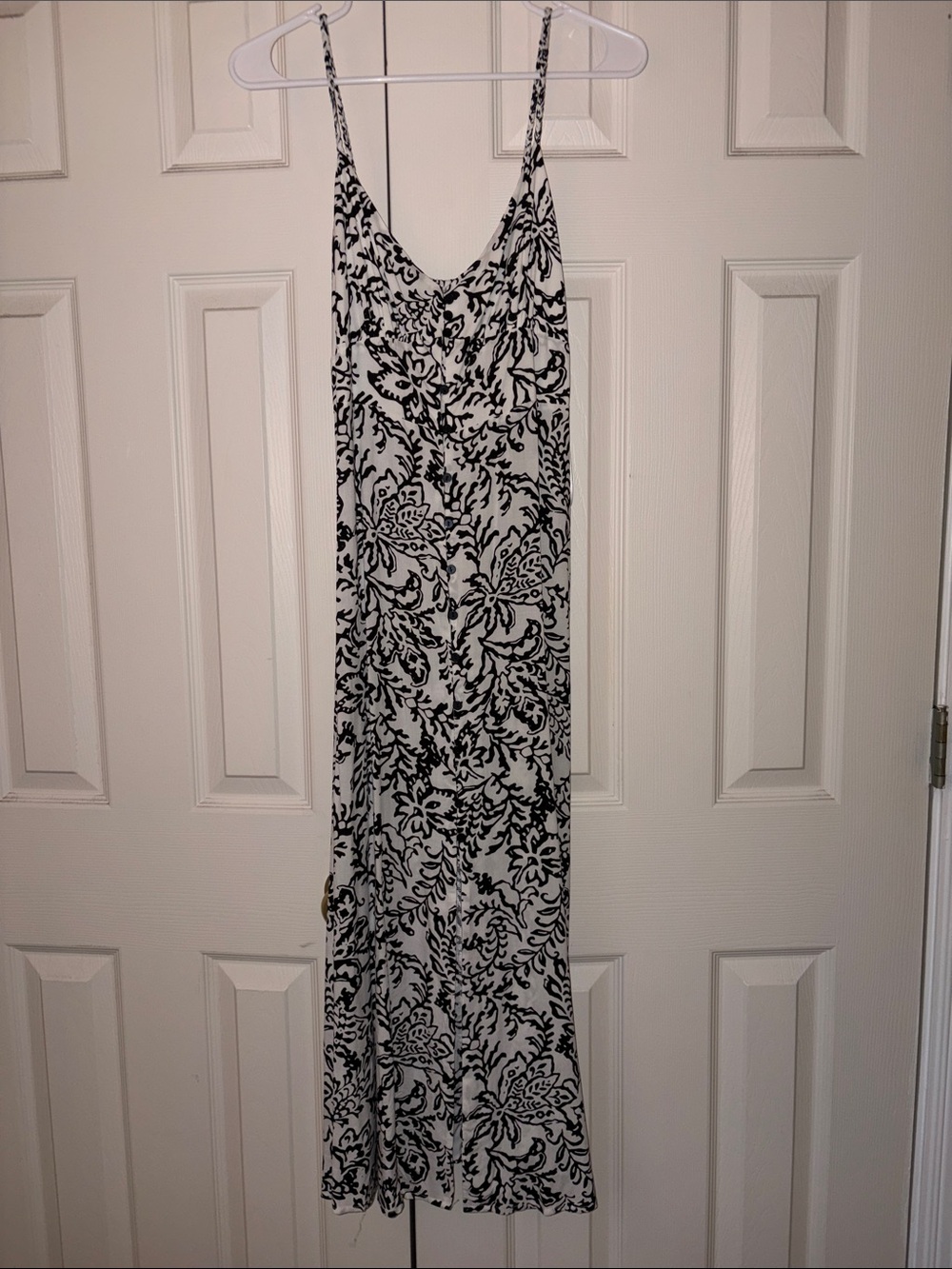 Zara Black and White Floral Slip Maxi Dress